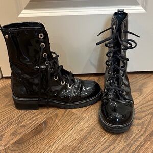 Black Patent Leather Women's Boots